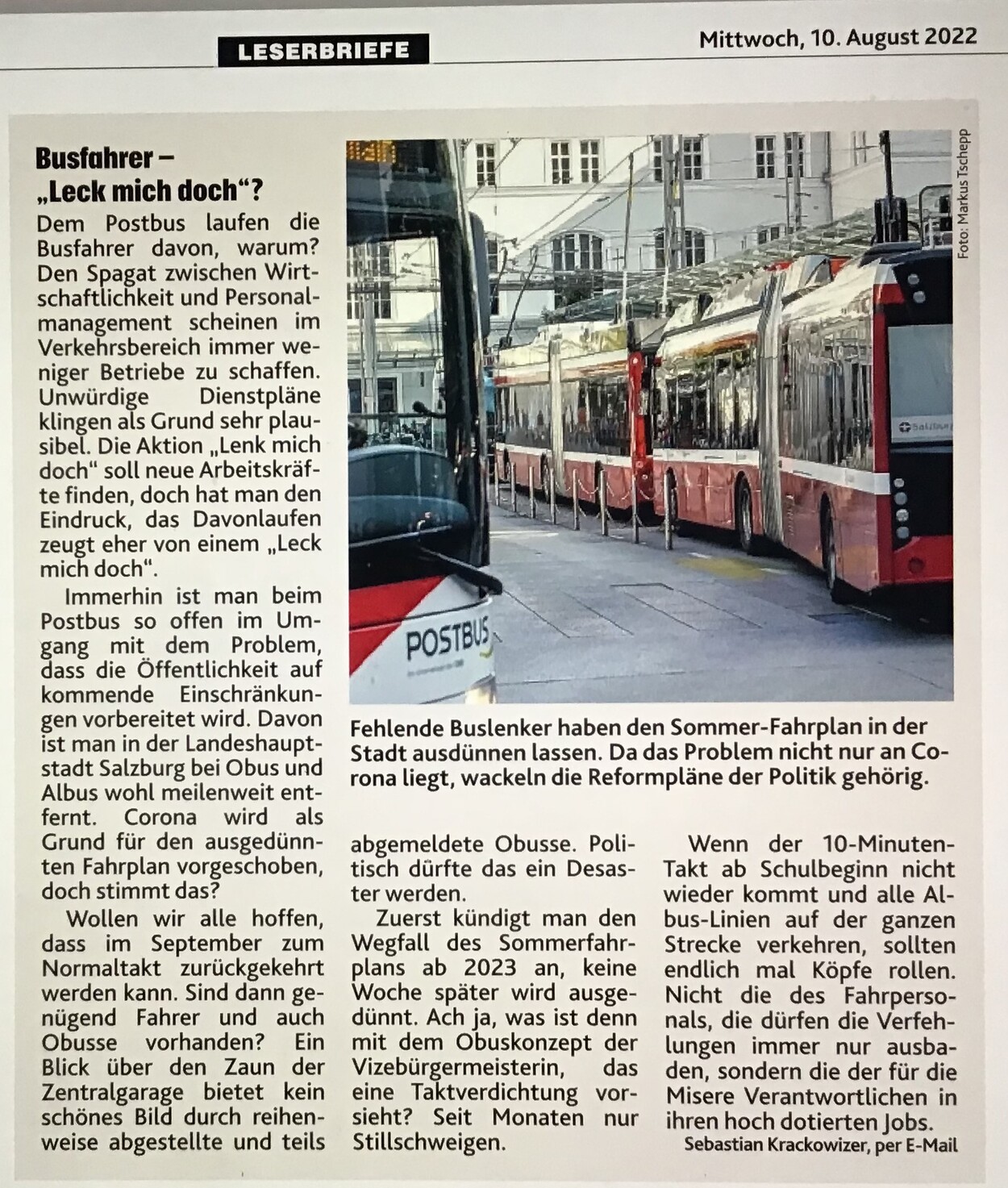 Busfahrer - "Leck mich doch"?