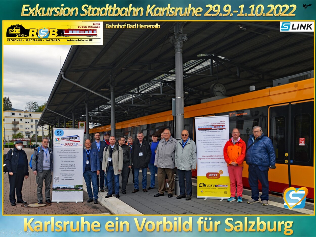 Gruppenbild Exkursion Stadtbahn Karlsruhe 2022 Bad Herrenalb Collage