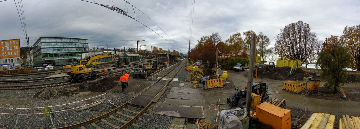 Bauarbeiten am Bahnhof Bregenz