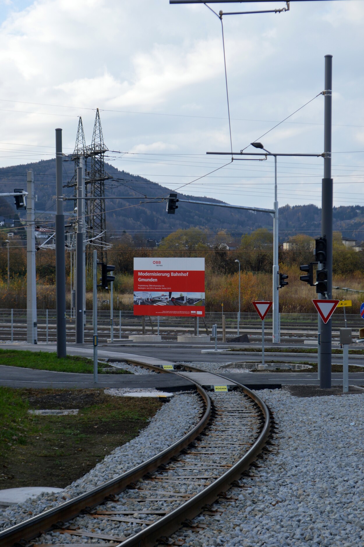 Bau der Traunseetram in Gmunden