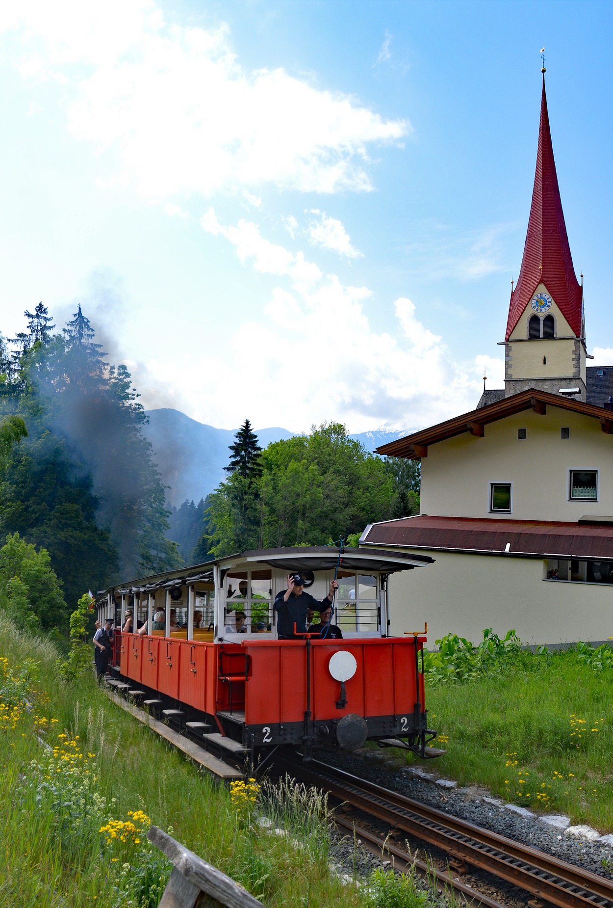 Achenseebahn auf der Steilstrecke