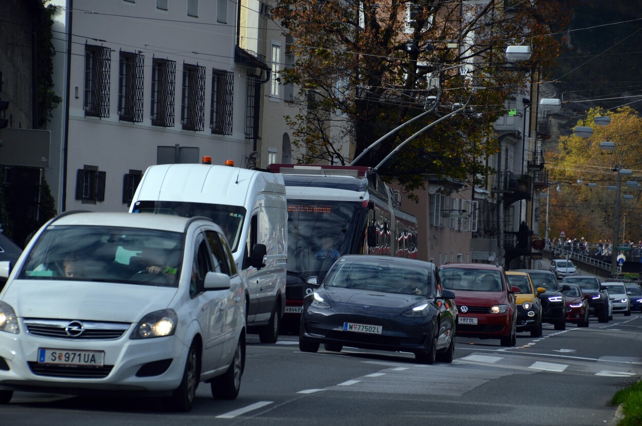 Stau in der Stadt Salzburg