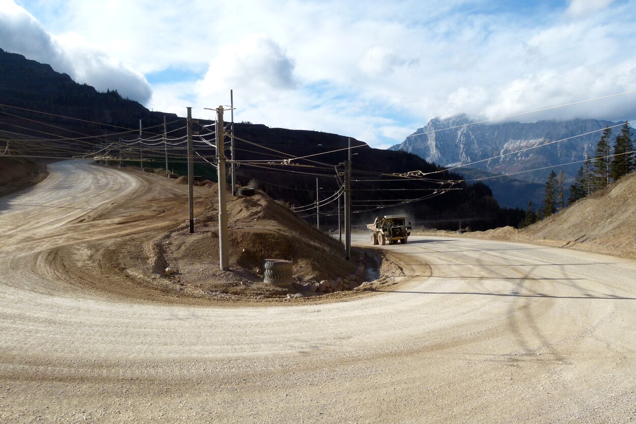 Güter-Trolley System auf dem steirischen Erzberg
