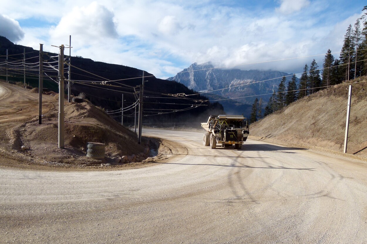 Güter-Trolley System auf dem steirischen Erzberg