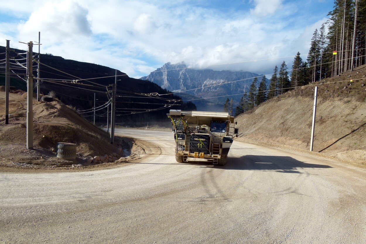 Güter-Trolley System auf dem steirischen Erzberg