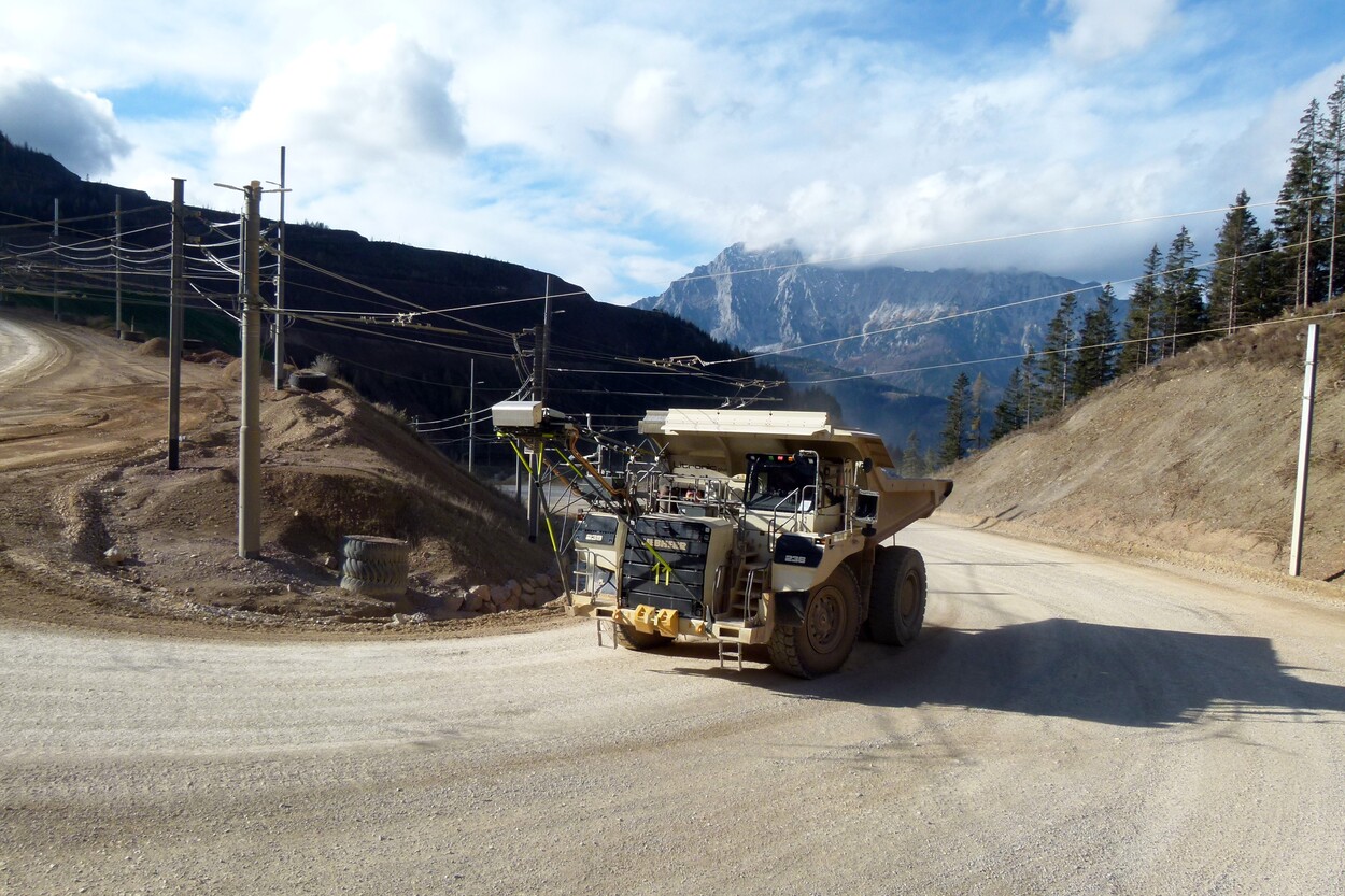 Güter-Trolley System auf dem steirischen Erzberg