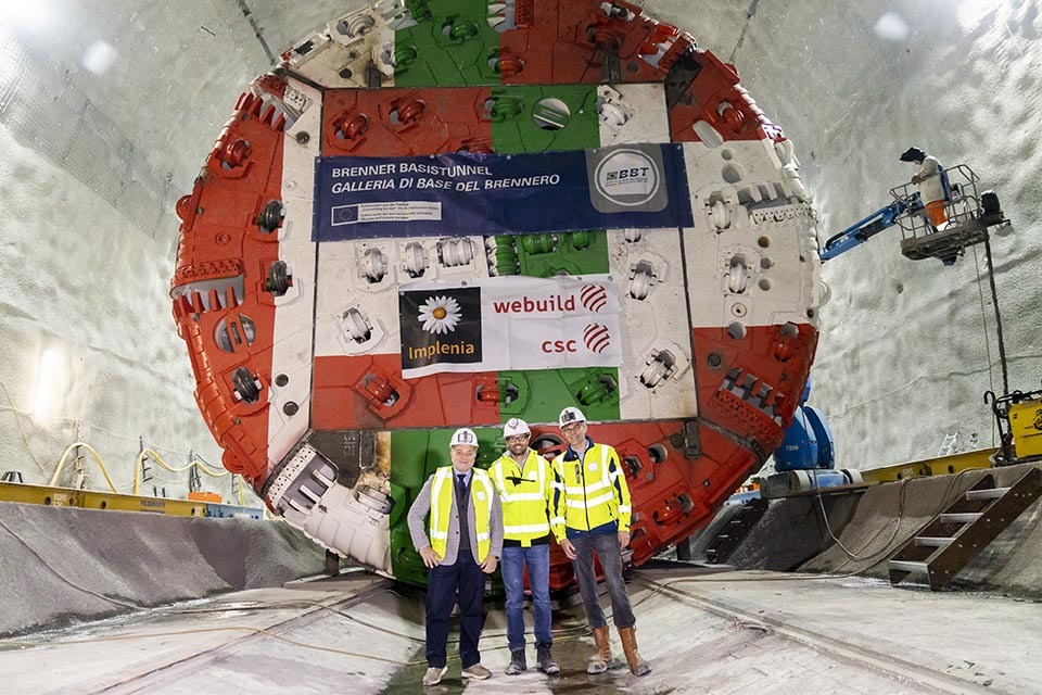 Andrehen der Tunnelbohrmaschine „Lilia“ am Brenner Basistunnel