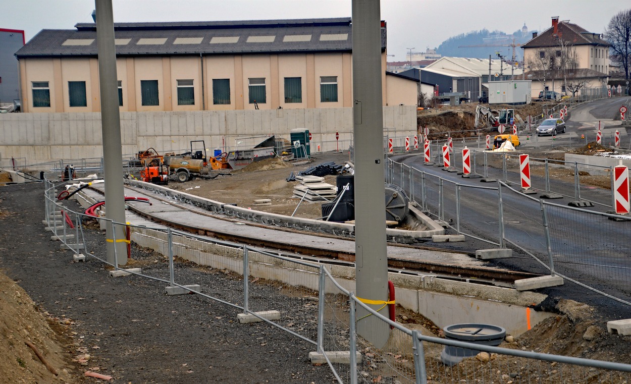 Strab-Baustelle Graz Alte-Post-Straße