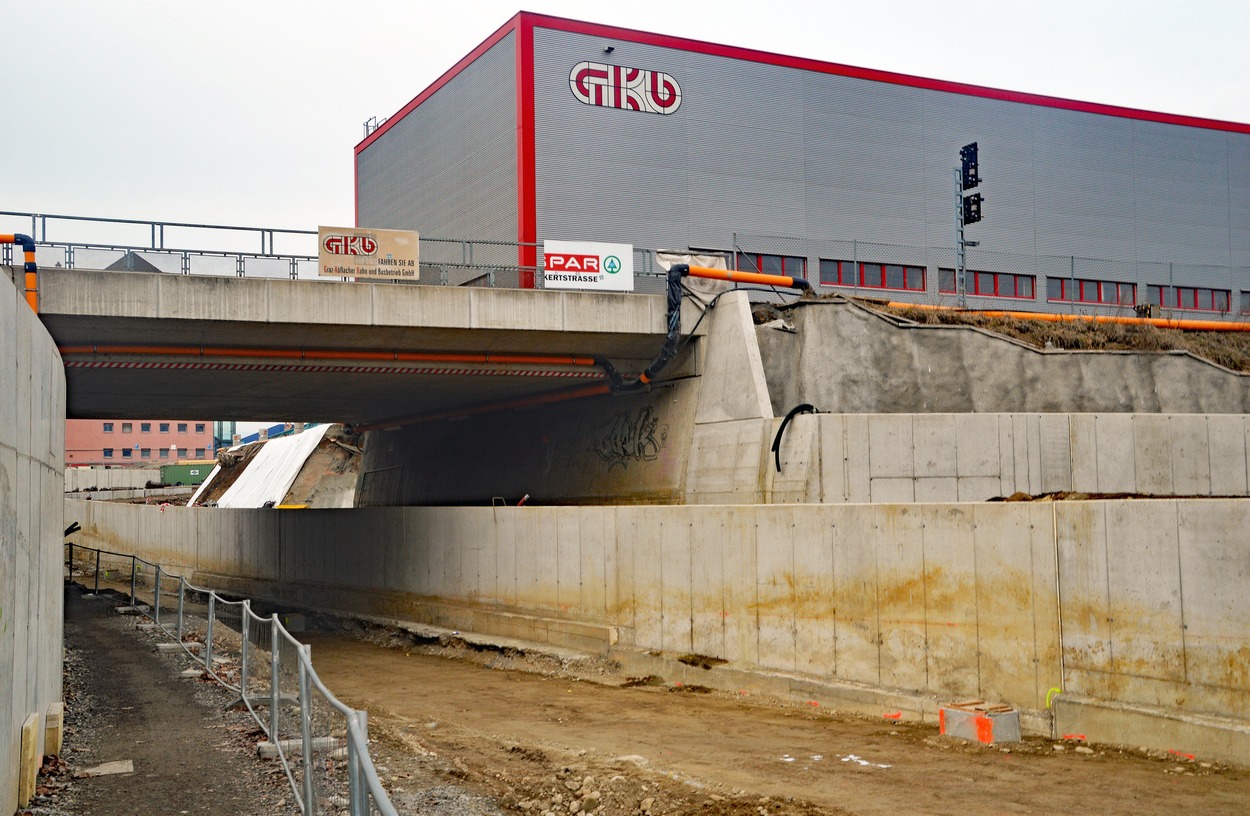 Strab-Baustelle Graz Alte-Post-Straße