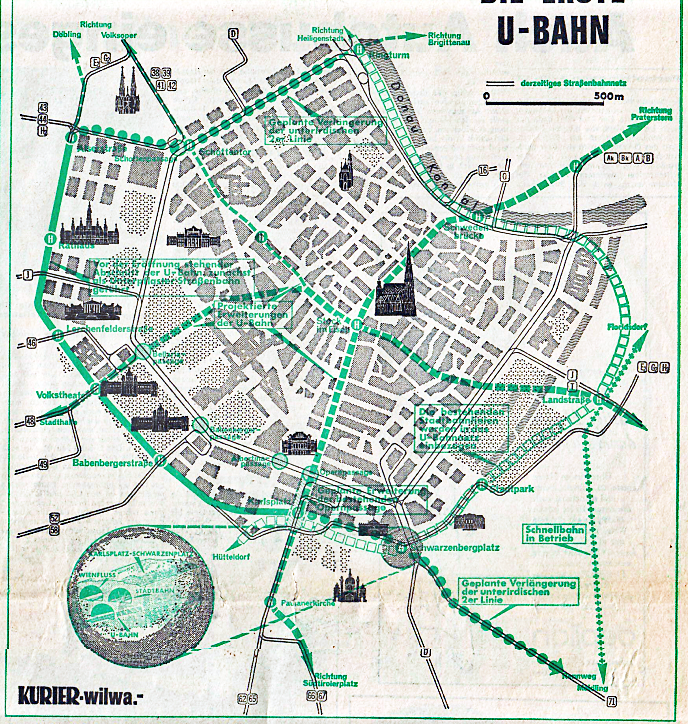 Kurier 13. August 1966 U-Bahn Wien "Ring ohne Straßenbahn"