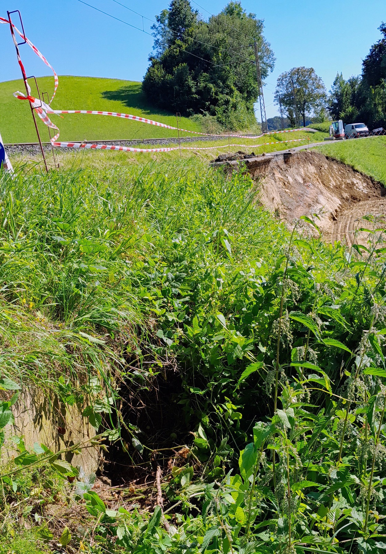 Hangrutschungen verlegte Bachdurchlässe Gleichenberger Bahn