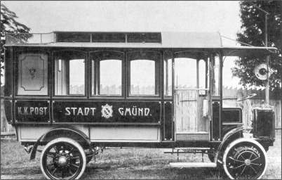 Stoll-Obus Gmünd/NÖ mit Hartgummireifen und Porsche'schem Radnabenmotor