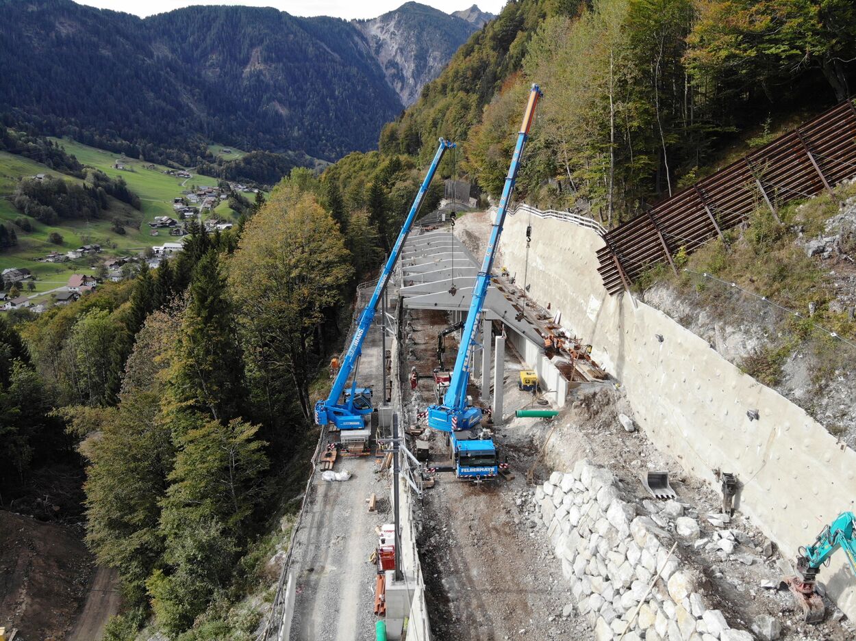 Bauarbeiten Arlbergstrecke, Sperre Herbst 2023, Löcherwaldgalerie, Westrampe