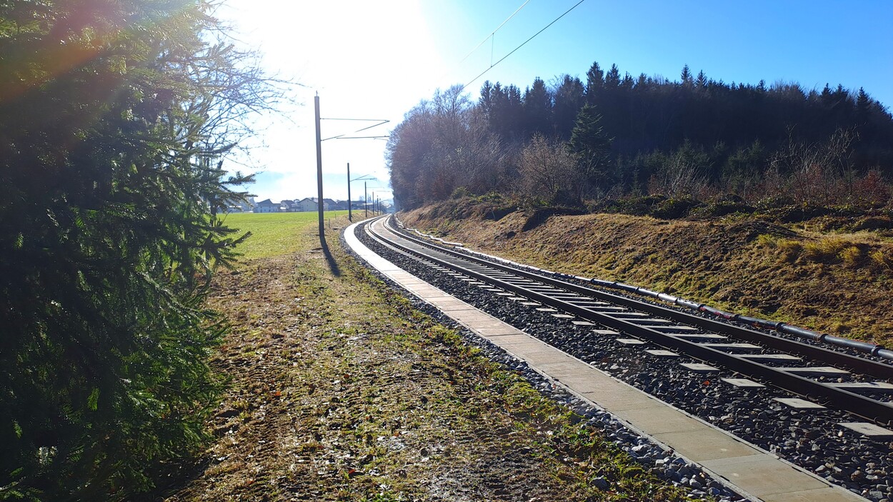 Gleisabschnitt der Lokalbahn (SLB)