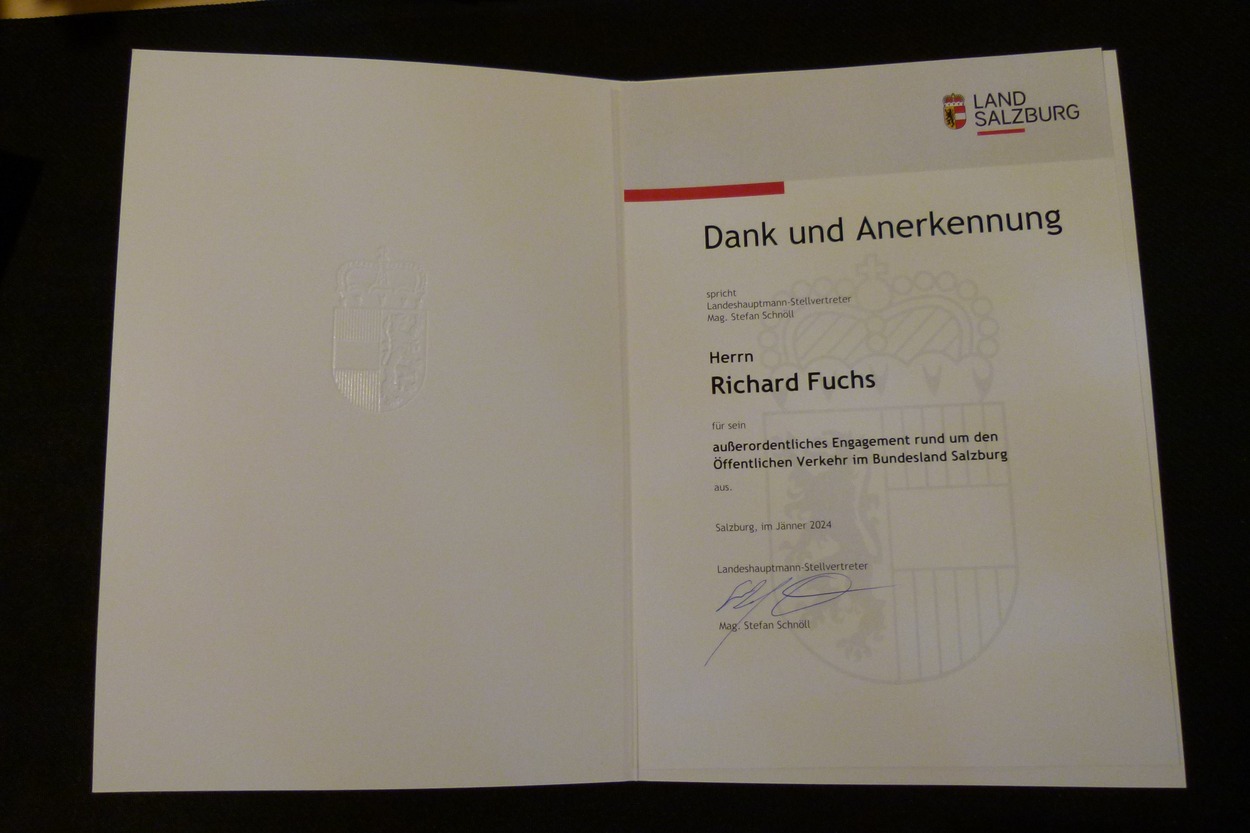 Dank und Anerkennung an Richard Fuchs