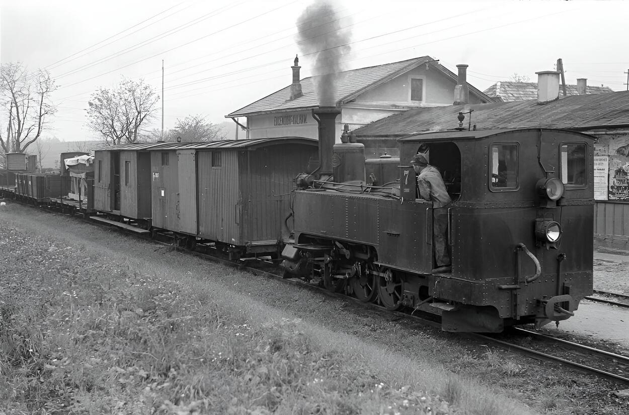 Die Ischlerbahn im Bahnhof Eugendorf-Kalham 1957