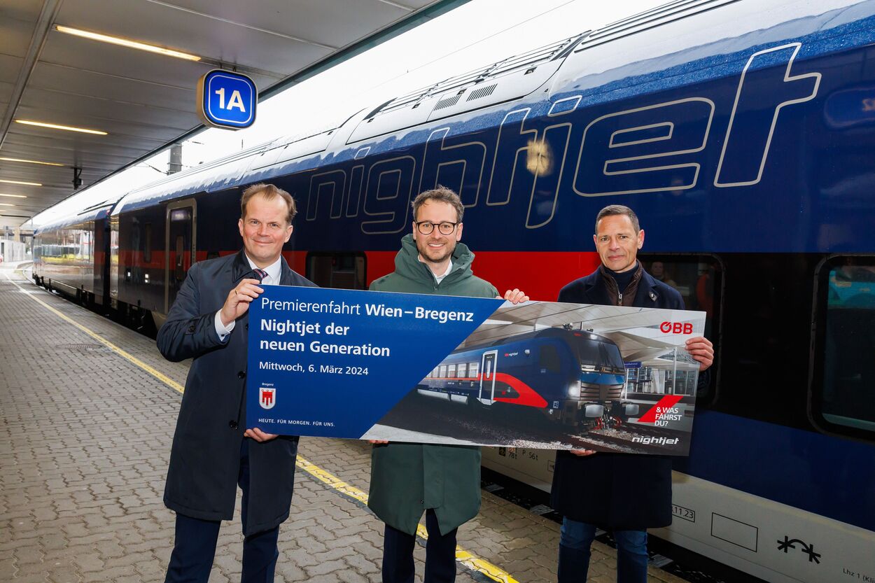 Vorarlberg fährt ab sofort im ÖBB-Nightjet der neuen Generation, weiterer Meilenstein in Qualitätsoffensive im Ländle