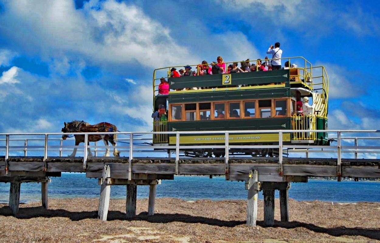 Pferdebahn in Victor Harbor Südaustralien