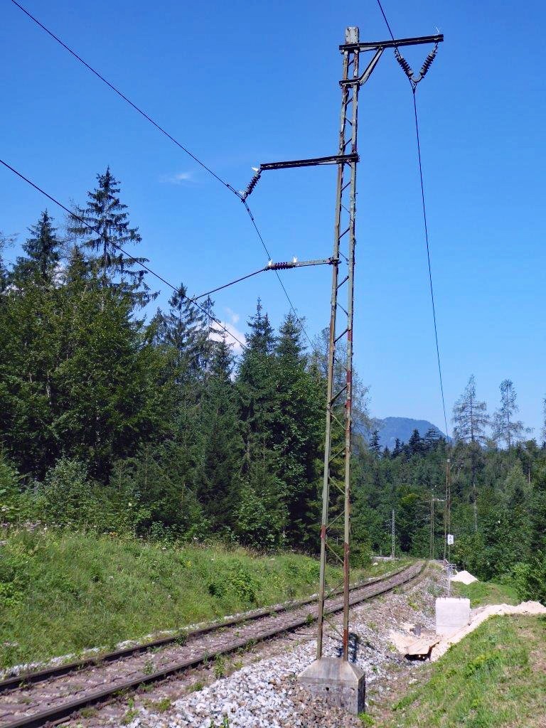218 auf der Berchtesgadener Land - Bahn Gleisbauarbeiten