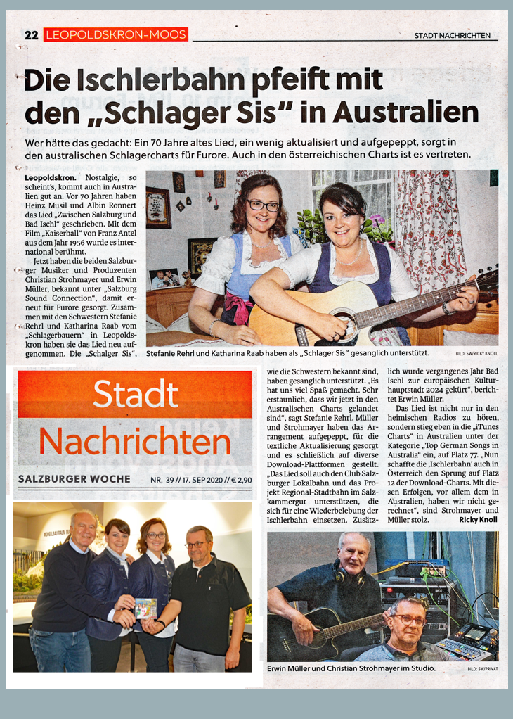 Duo "Schlager Sis" singt "Zwischen Salzburg und Bad Ischl"