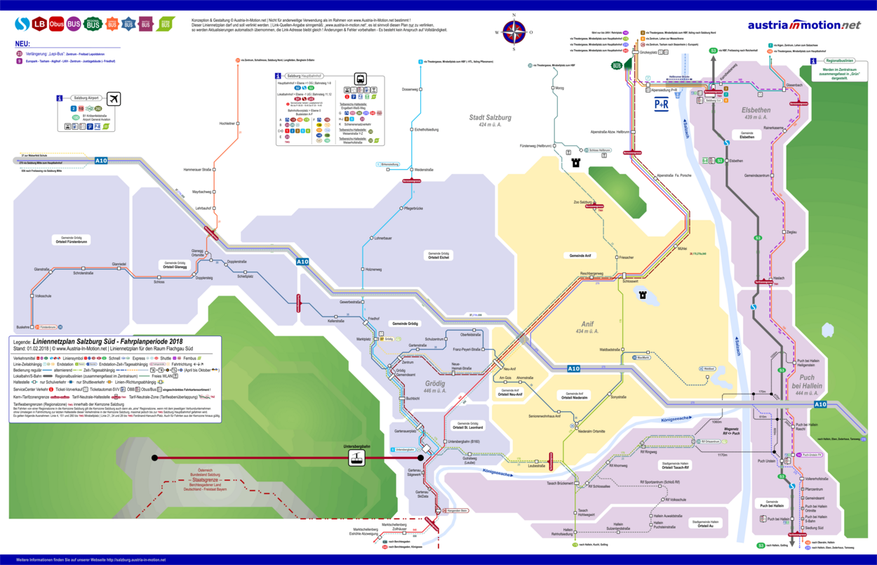Entwurf Liniennetzplan Salzburg Süd - Verkehrskonzept SK