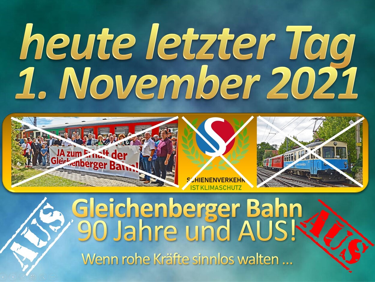 Collage Gleichenberger Bahn heute letzter Tag 1.November 2021