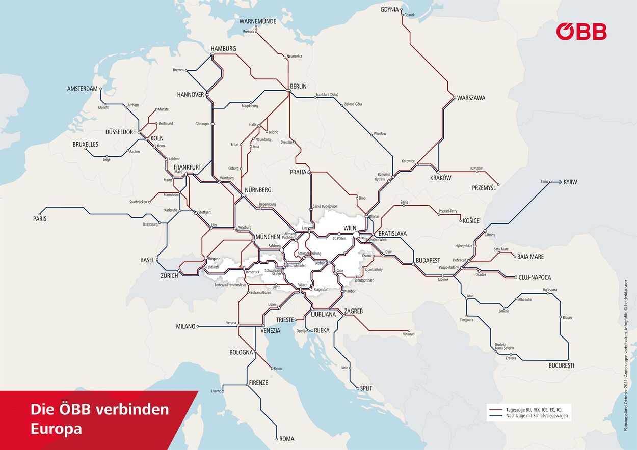 ÖBB: Neue Verbindungen & moderne Züge im Fahrplanjahr 2022