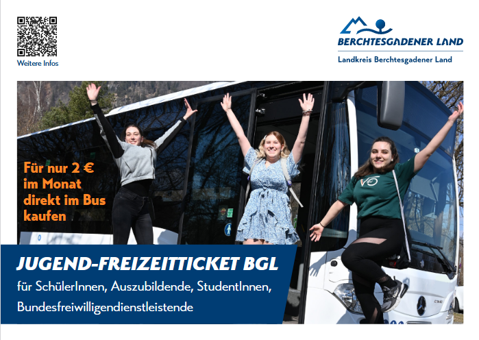 Infocard: Jugend-Freizeitticket BGL für SchülerInnen, Auszubildende, StudentInnen, Bundesfreiwilligendienstleistende